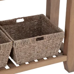 Wessex Smoked Oak Console Table With Wicker Baskets 18 Wessex Smoked Oak Console Table With Wicker Baskets -Furniture Specialty Store img 7778