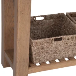 Wessex Smoked Oak Console Table With Wicker Baskets 22 Wessex Smoked Oak Console Table With Wicker Baskets -Furniture Specialty Store img 7779