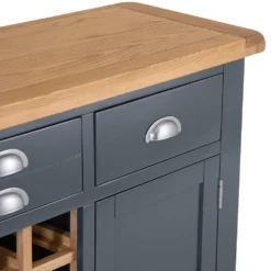 Hampshire Blue Painted Oak Large Sideboard Wine Rack -Furniture Specialty Store img 9145