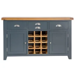 Hampshire Blue Painted Oak Large Sideboard Wine Rack -Furniture Specialty Store img 9151