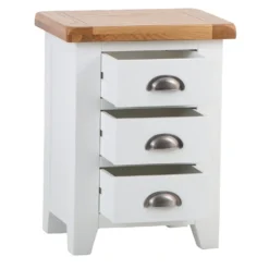 Hampshire White Painted Oak Large 3 Drawer Bedside Table 11 Hampshire White Painted Oak Large 3 Drawer Bedside Table -Furniture Specialty Store kel p03 82new2