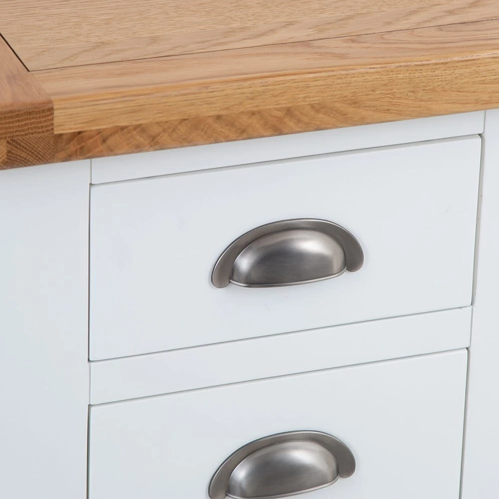 Hampshire White Painted Oak Large 3 Drawer Bedside Table 7 Hampshire White Painted Oak Large 3 Drawer Bedside Table - Image 7