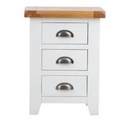 Hampshire White Painted Oak Large 3 Drawer Bedside Table 16 Hampshire White Painted Oak Large 3 Drawer Bedside Table -Furniture Specialty Store kel p03 82new7