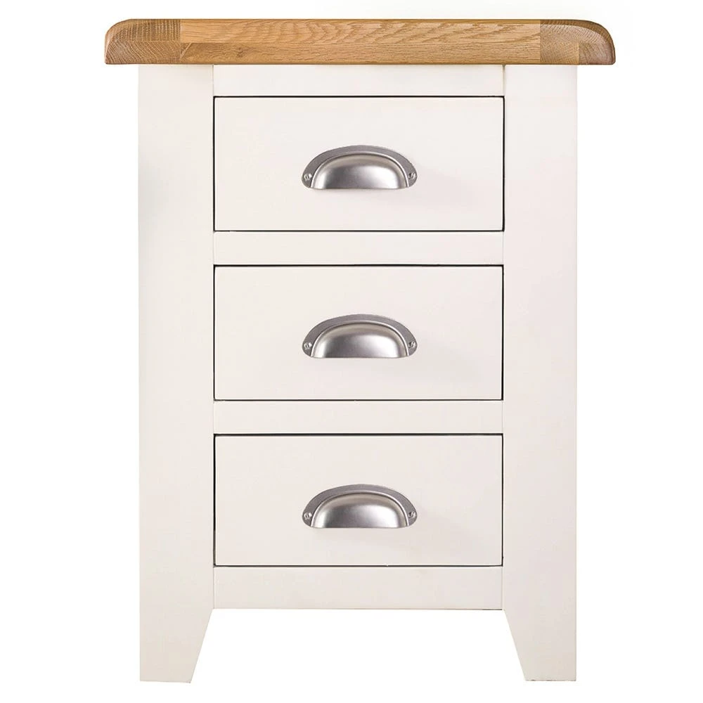 Hampshire Ivory Painted Oak Large 3 Drawer Bedside Table 10 Hampshire Ivory Painted Oak Large 3 Drawer Bedside Table - Image 10