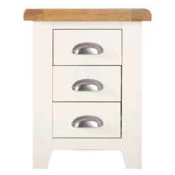 Hampshire Ivory Painted Oak Small 3 Drawer Bedside Table -Furniture Specialty Store kel p04 6