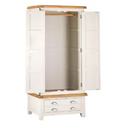 Hampshire Ivory Painted Oak 2 Door Wardrobe With Drawer -Furniture Specialty Store kel p12 2