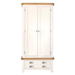 Hampshire Ivory Painted Oak 2 Door Wardrobe With Drawer -Furniture Specialty Store kel p12 9