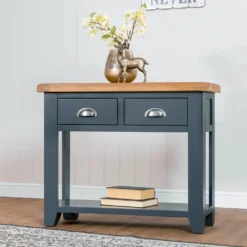 Hampshire Blue Painted Oak Console Table