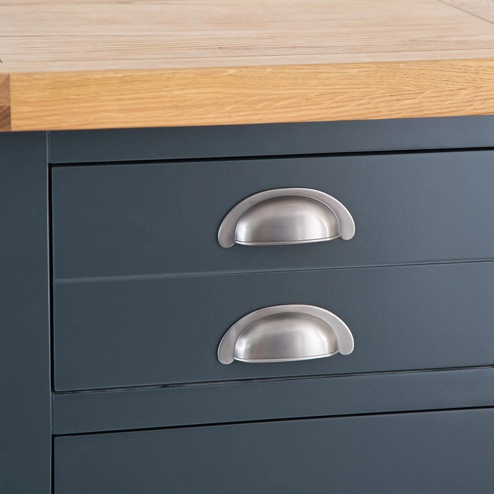 Hampshire Blue Painted Oak 5 Drawer Tallboy 6 Hampshire Blue Painted Oak 5 Drawer Tallboy - Image 6