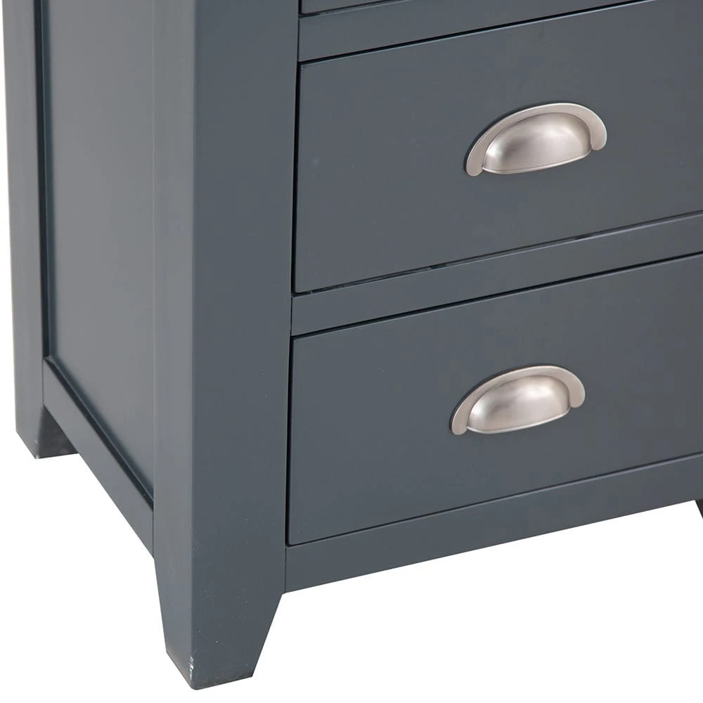 Hampshire Blue Painted Oak 5 Drawer Tallboy 5 Hampshire Blue Painted Oak 5 Drawer Tallboy - Image 5