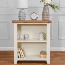 Hampshire Ivory Painted Oak Low Bookcase