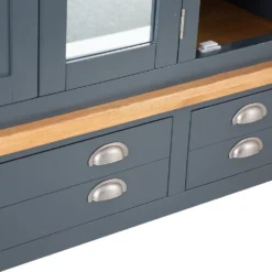 Hampshire Blue Painted Oak 3 Door Wardrobe With Mirror -Furniture Specialty Store kel p25 73 7