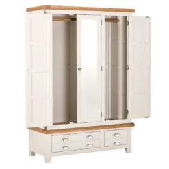 Hampshire Ivory Painted Oak 3 Door Wardrobe With Mirror -Furniture Specialty Store kel p25 2