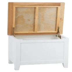 Hampshire White Painted Oak Blanket Storage Box -Furniture Specialty Store kelp44 82 2
