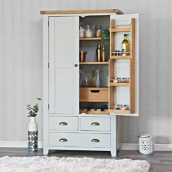 Hampshire Grey Painted Oak Large Larder Unit