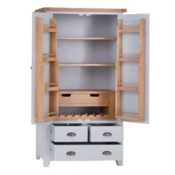 Hampshire Grey Painted Oak Large Larder Unit -Furniture Specialty Store larl pgrey 18 123