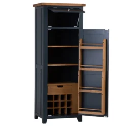 Hampshire Blue Painted Oak Slim Larder Cupboard -Furniture Specialty Store lars pblue ls 2