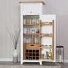 Hampshire White Painted Oak Slim Larder Cupboard