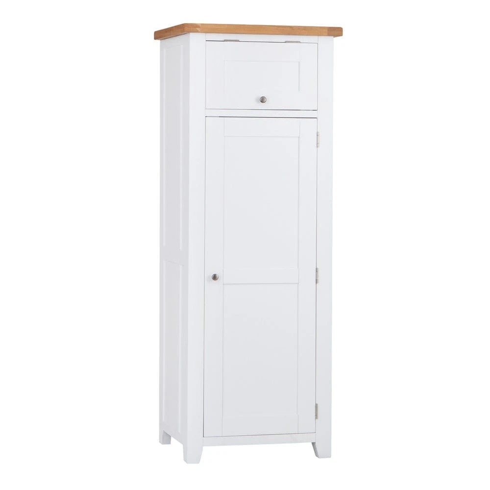 Hampshire White Painted Oak Slim Larder Cupboard 2 Hampshire White Painted Oak Slim Larder Cupboard - Image 2