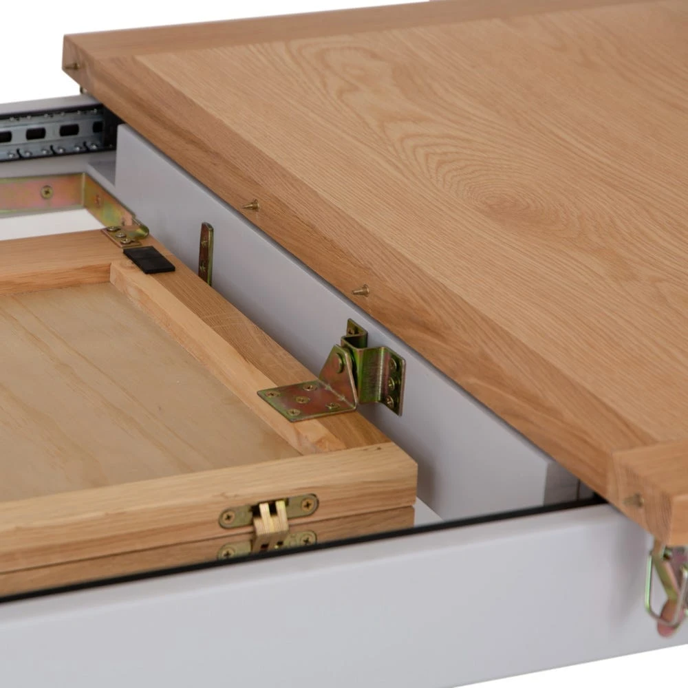 Salisbury Grey Painted Oak 1.2m Butterfly Extending Dining Table 5 Salisbury Grey Painted Oak 1.2m Butterfly Extending Dining Table - Image 5