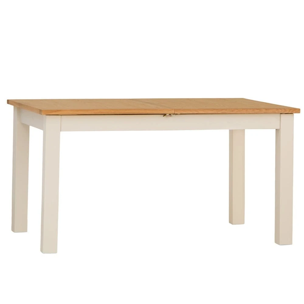 Salisbury Ivory Painted Oak 1.5m Butterfly Extending Dining Table 3 Salisbury Ivory Painted Oak 1.5m Butterfly Extending Dining Table - Image 3