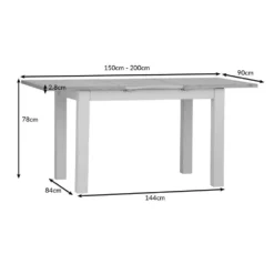 Salisbury Ivory Painted Oak 1.5m Butterfly Extending Dining Table 33 Salisbury Ivory Painted Oak 1.5m Butterfly Extending Dining Table -Furniture Specialty Store lp 15bet dims 1