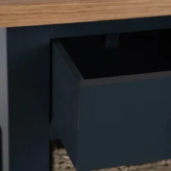 Salisbury Blue Painted Oak 5 Drawer Tallboy With Wicker Baskets -Furniture Specialty Store lp 5dnb b 8