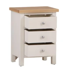 Salisbury Ivory Painted Oak 3 Drawer Bedside Table -Furniture Specialty Store lp bsc c 2