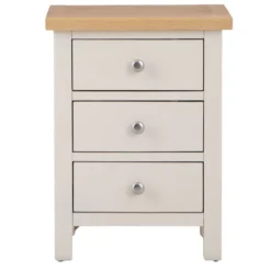 Salisbury Ivory Painted Oak 3 Drawer Bedside Table -Furniture Specialty Store lp bsc c 8
