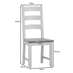 Salisbury Grey Painted Oak Dining Chair -Furniture Specialty Store lp ch dims 2