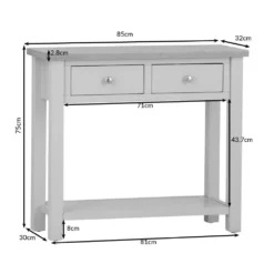 Salisbury Ivory Painted Oak Console Table -Furniture Specialty Store lp con dims 1