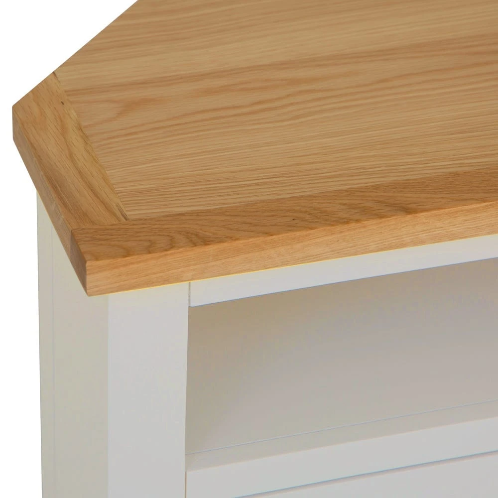 Salisbury Ivory Painted Oak Corner TV Unit 4 Salisbury Ivory Painted Oak Corner TV Unit - Image 4