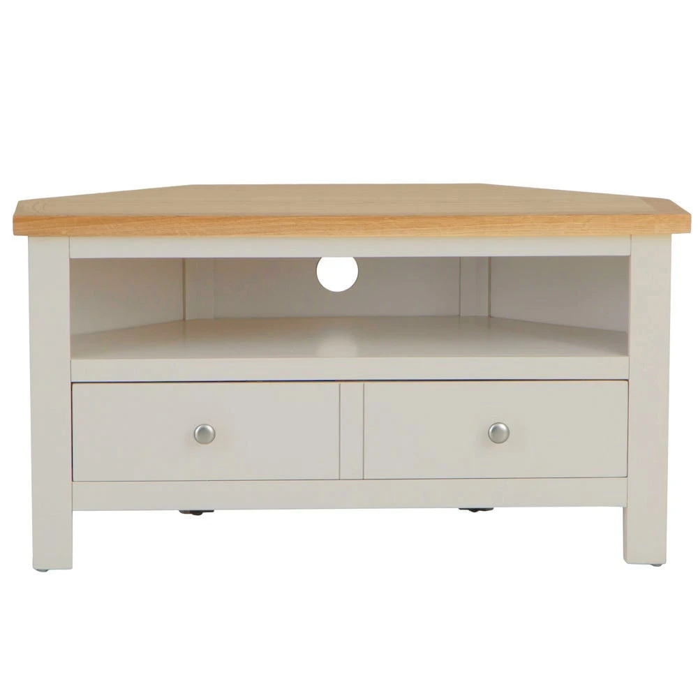 Salisbury Ivory Painted Oak Corner TV Unit 10 Salisbury Ivory Painted Oak Corner TV Unit - Image 10