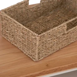 Salisbury Ivory Painted Oak Corner TV Unit With Wicker Baskets -Furniture Specialty Store lp ctvb c 3