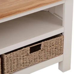 Salisbury Ivory Painted Oak Corner TV Unit With Wicker Baskets -Furniture Specialty Store lp ctvb c 7