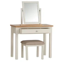 Salisbury Ivory Painted Oak Dressing Table, Stool & Dressing Mirror -Furniture Specialty Store lp dts c 2
