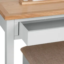 Salisbury Grey Painted Oak Dressing Table, Stool & Dressing Mirror -Furniture Specialty Store lp dts g 3