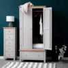 Salisbury Grey Painted Oak Double Wardrobe With Drawer