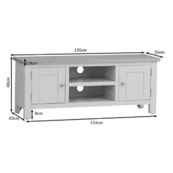 Salisbury Grey Painted Oak Large TV Unit 23 Salisbury Grey Painted Oak Large TV Unit -Furniture Specialty Store lp ltv dims 2