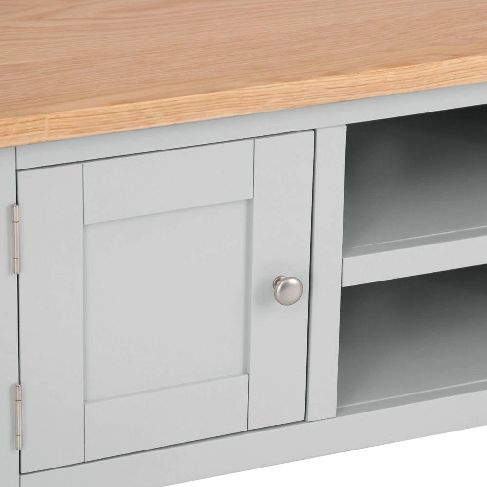 Salisbury Grey Painted Oak Large TV Unit 5 Salisbury Grey Painted Oak Large TV Unit - Image 5