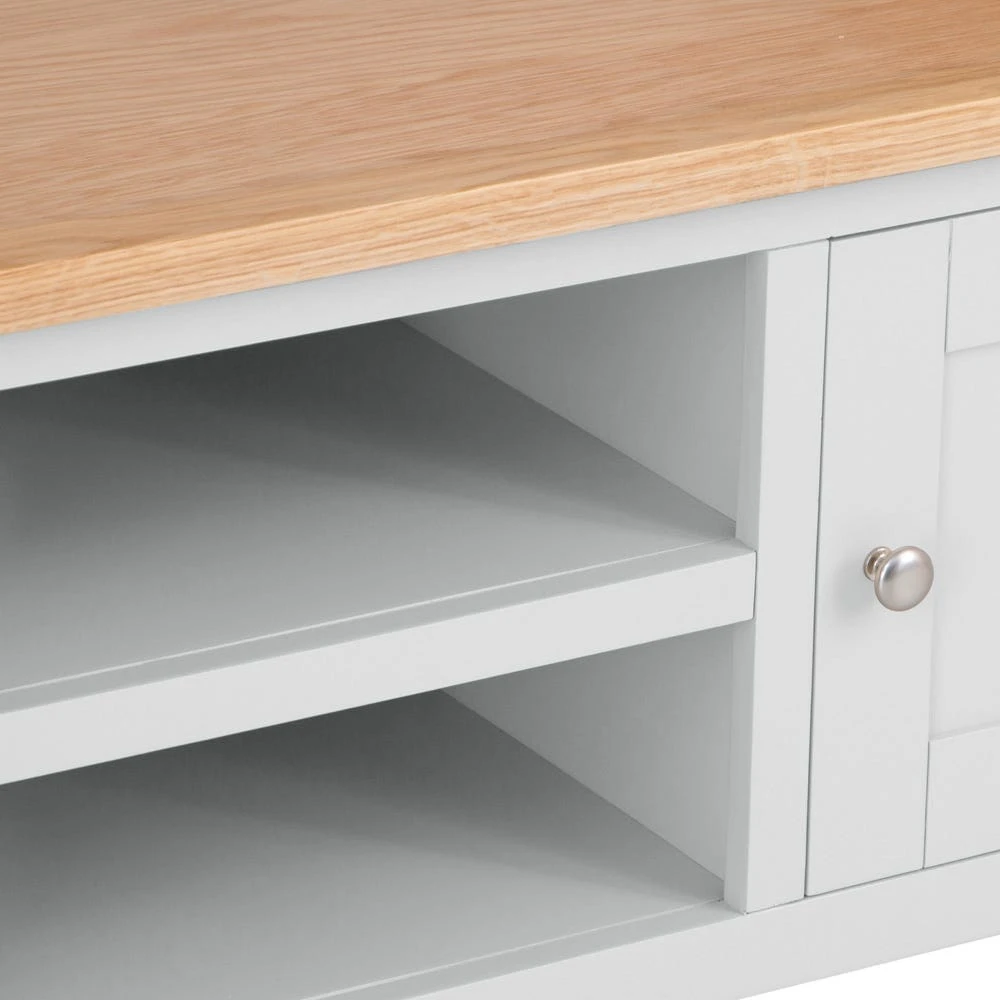 Salisbury Grey Painted Oak Large TV Unit 7 Salisbury Grey Painted Oak Large TV Unit - Image 7