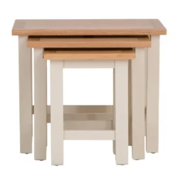 Salisbury Ivory Painted Oak Nest Of 3 Tables 14 Salisbury Ivory Painted Oak Nest Of 3 Tables -Furniture Specialty Store lp n3t c 6