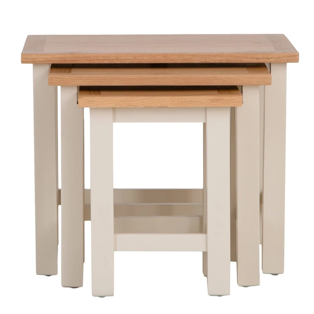 Salisbury Ivory Painted Oak Nest Of 3 Tables 7 Salisbury Ivory Painted Oak Nest Of 3 Tables - Image 7