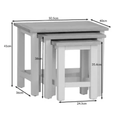 Salisbury Grey Painted Oak Nest Of 3 Tables 15 Salisbury Grey Painted Oak Nest Of 3 Tables -Furniture Specialty Store lp n3t dims 2