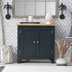 Salisbury Blue Painted Oak Small Cupboard