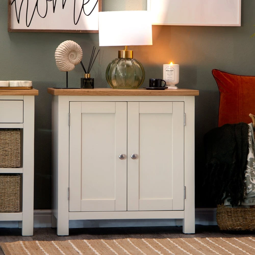 Salisbury Ivory Painted Oak Small Cupboard 1 Salisbury Ivory Painted Oak Small Cupboard
