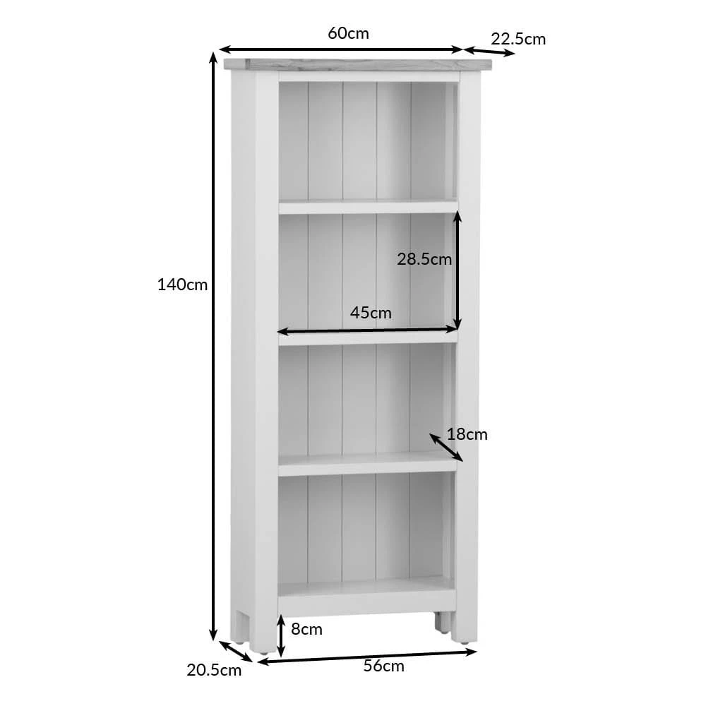 Salisbury Ivory Painted Oak Small Narrow Bookcase 7 Salisbury Ivory Painted Oak Small Narrow Bookcase - Image 7
