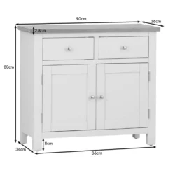 Salisbury Blue Painted Oak Small 2 Door Sideboard -Furniture Specialty Store lp sts dims