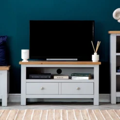 Salisbury Grey Painted Oak Small TV Unit