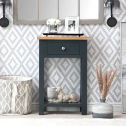 Salisbury Blue Painted Oak Telephone Table